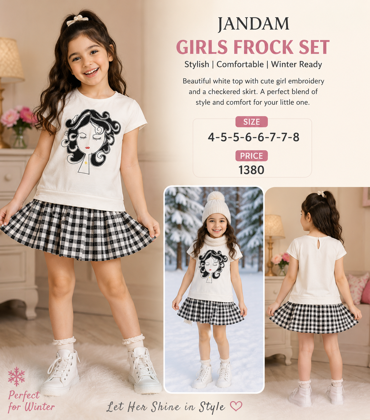 🖤 JANDAM Girls Frock Set