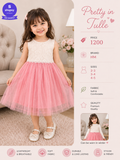 Girls Pink Lace & Tulle Party Dress