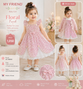 My Friend Baby Girl Pink Floral Frock