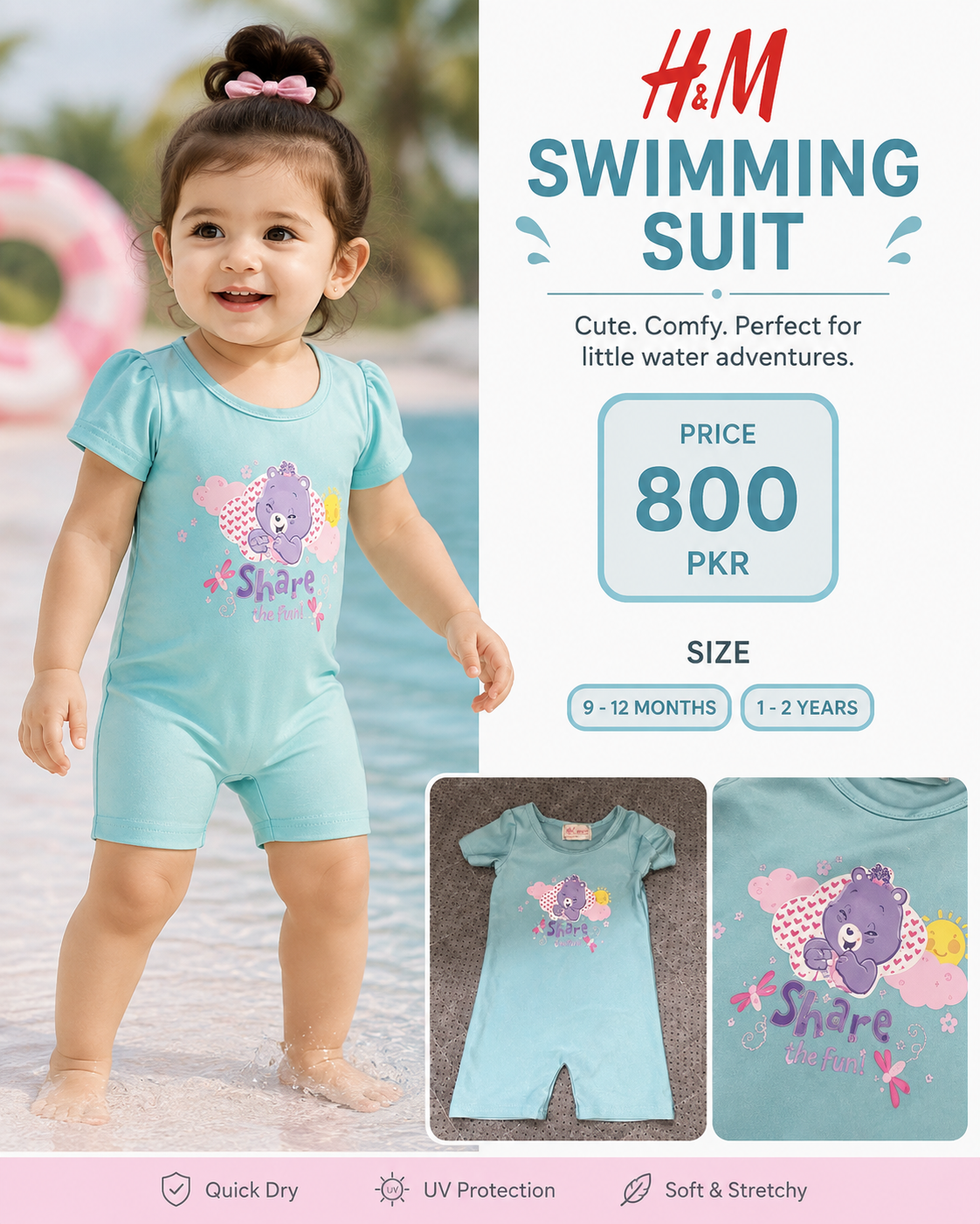 H&M Girls Swimming Suit – Aqua Blue