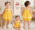H&M Baby Girl Yellow Floral Romper Dress | Cotton Summer Outfit | Condition 10/10