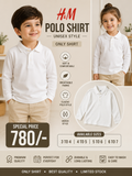 H&M Kids White Full Sleeve Polo Shirt
