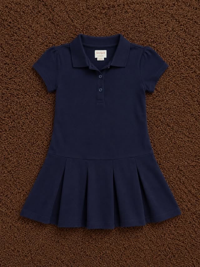 Cat & Jack Girls’ Navy Blue Polo Shirt Dress