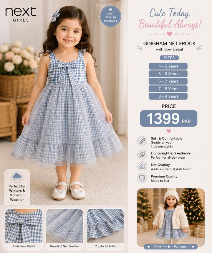 Next Girls Gingham Net Frock