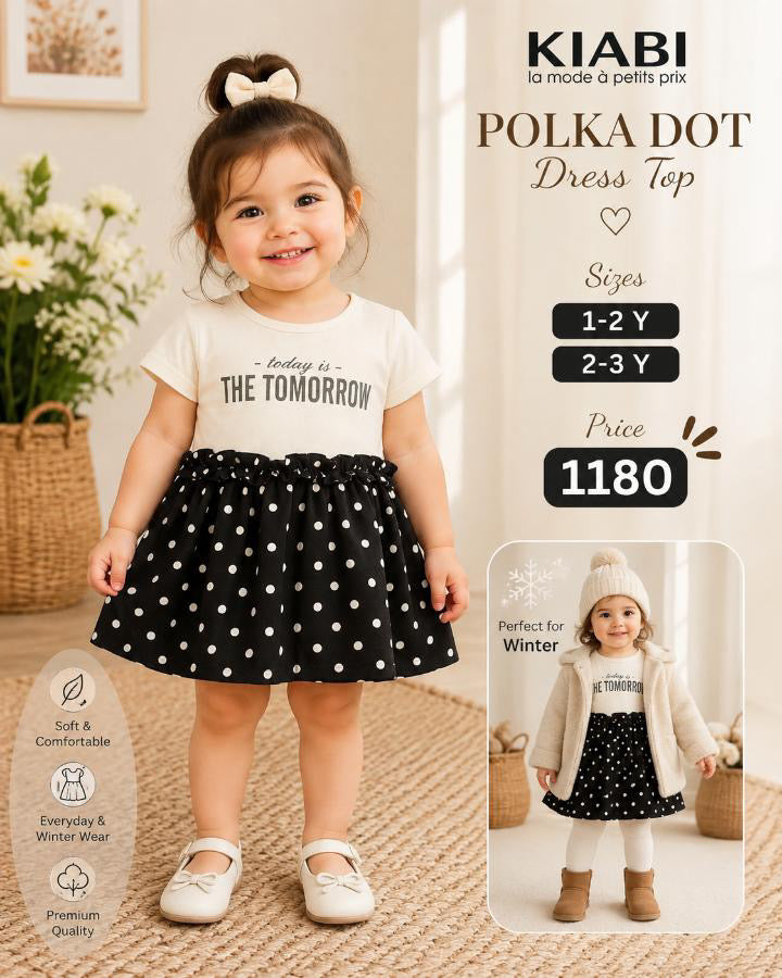 Kiabi Girls Polka Dot Dress Top