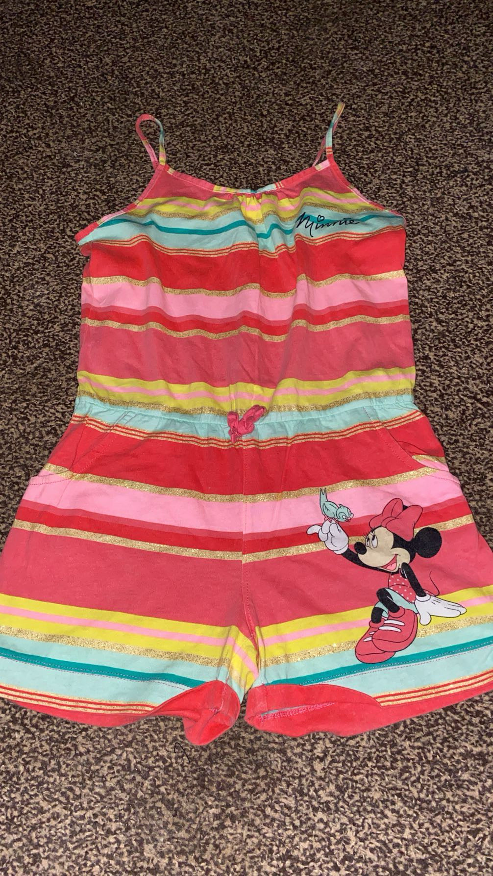 Disney Girls Striped Summer Romper