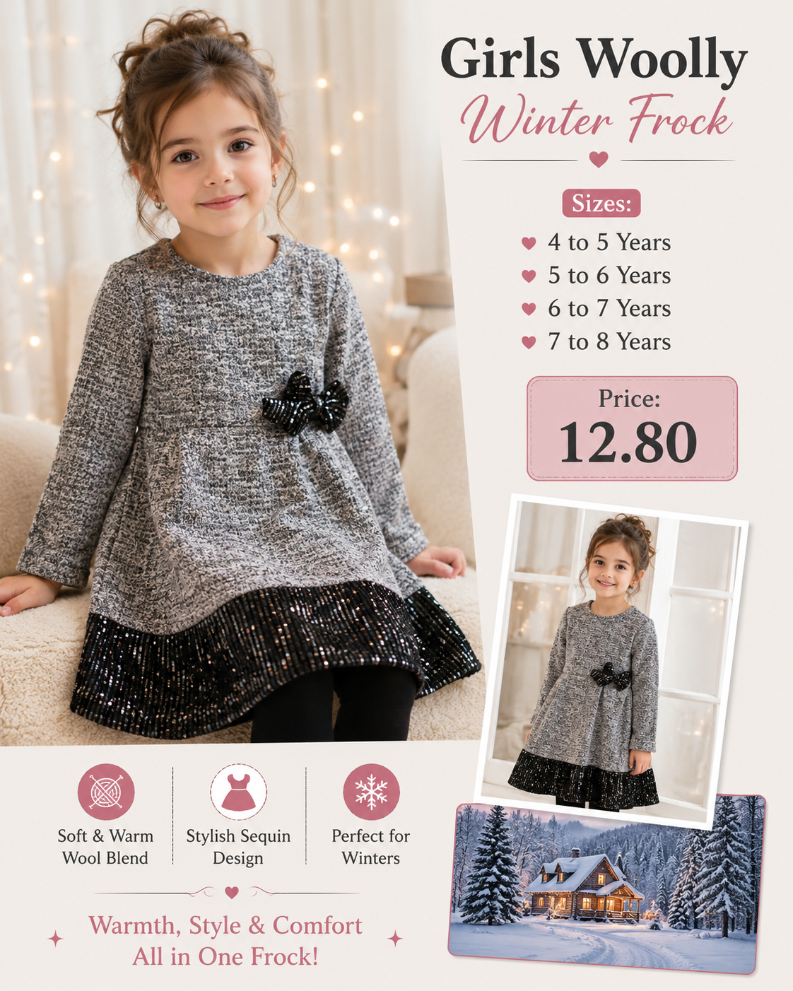 Girls Woolly Winter Frock