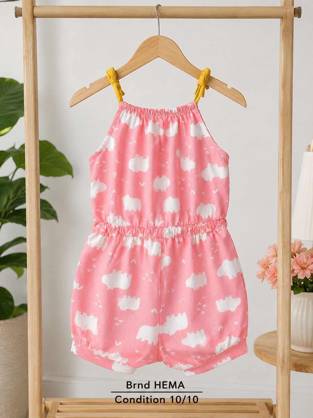 HEMA Girls Pink Printed Romper
