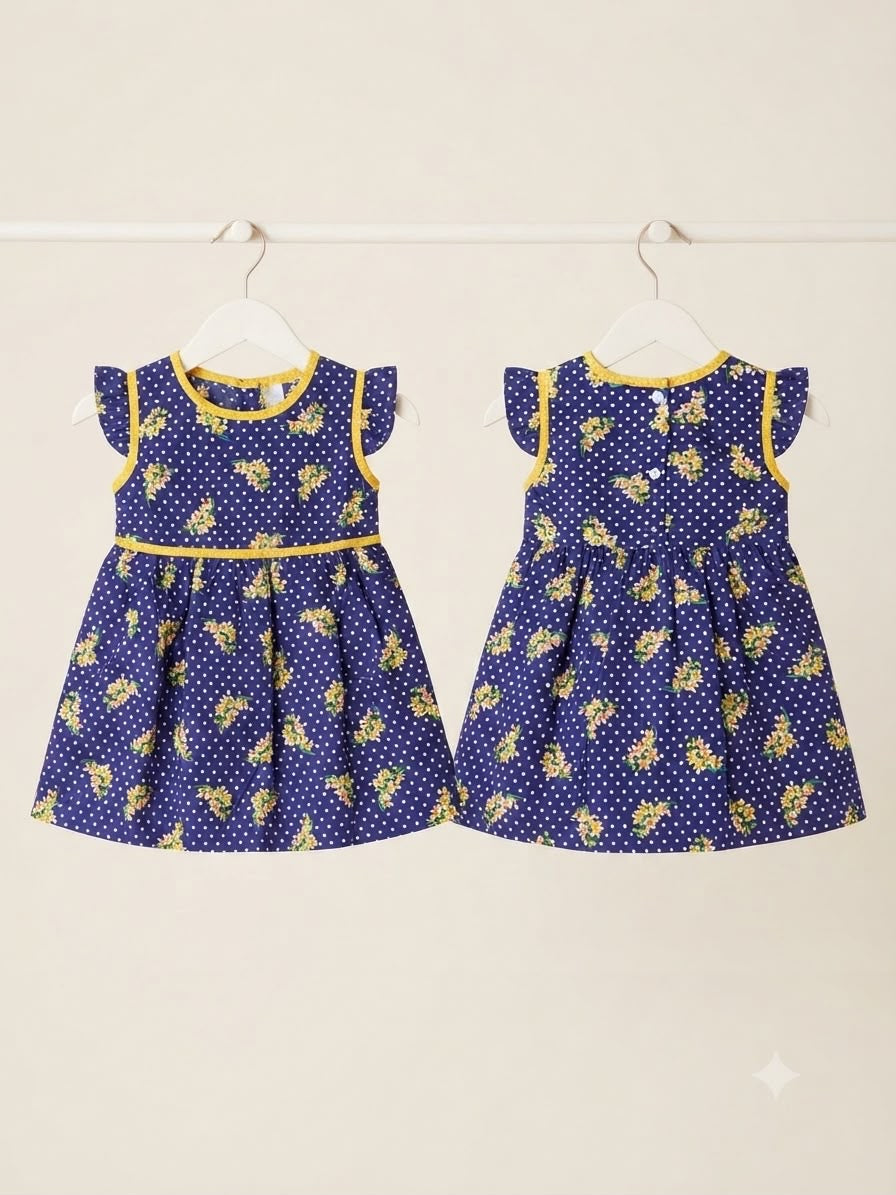 Jumping Bear Blue Polka Dot Girls Dress | Unused with Tag