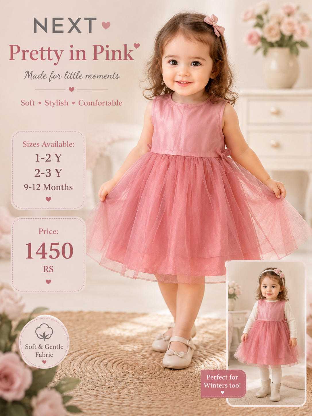 NEXT Pretty Pink Tulle Party Dress for Girls