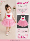 Pretty Pink Heart Tulle Party Dress for Girls