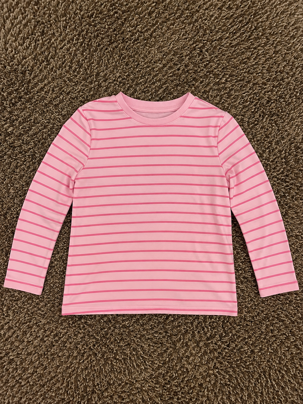 M&S Girls Pink Striped Full Sleeve Tee