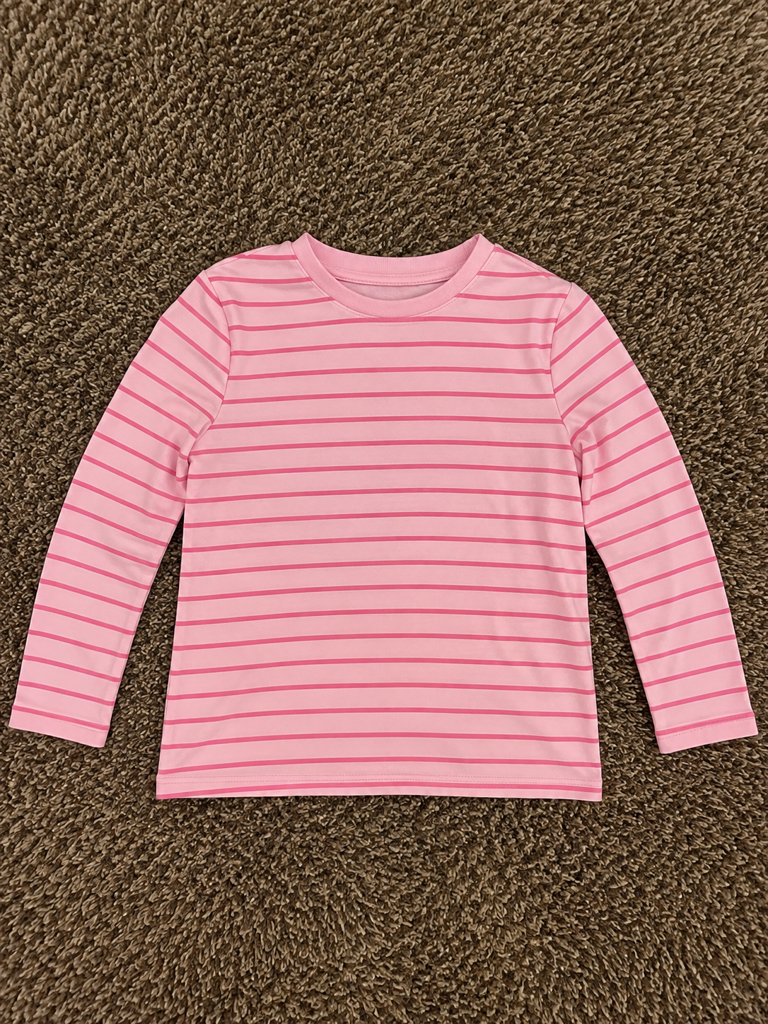 M&S Girls Pink Striped Full Sleeve Tee