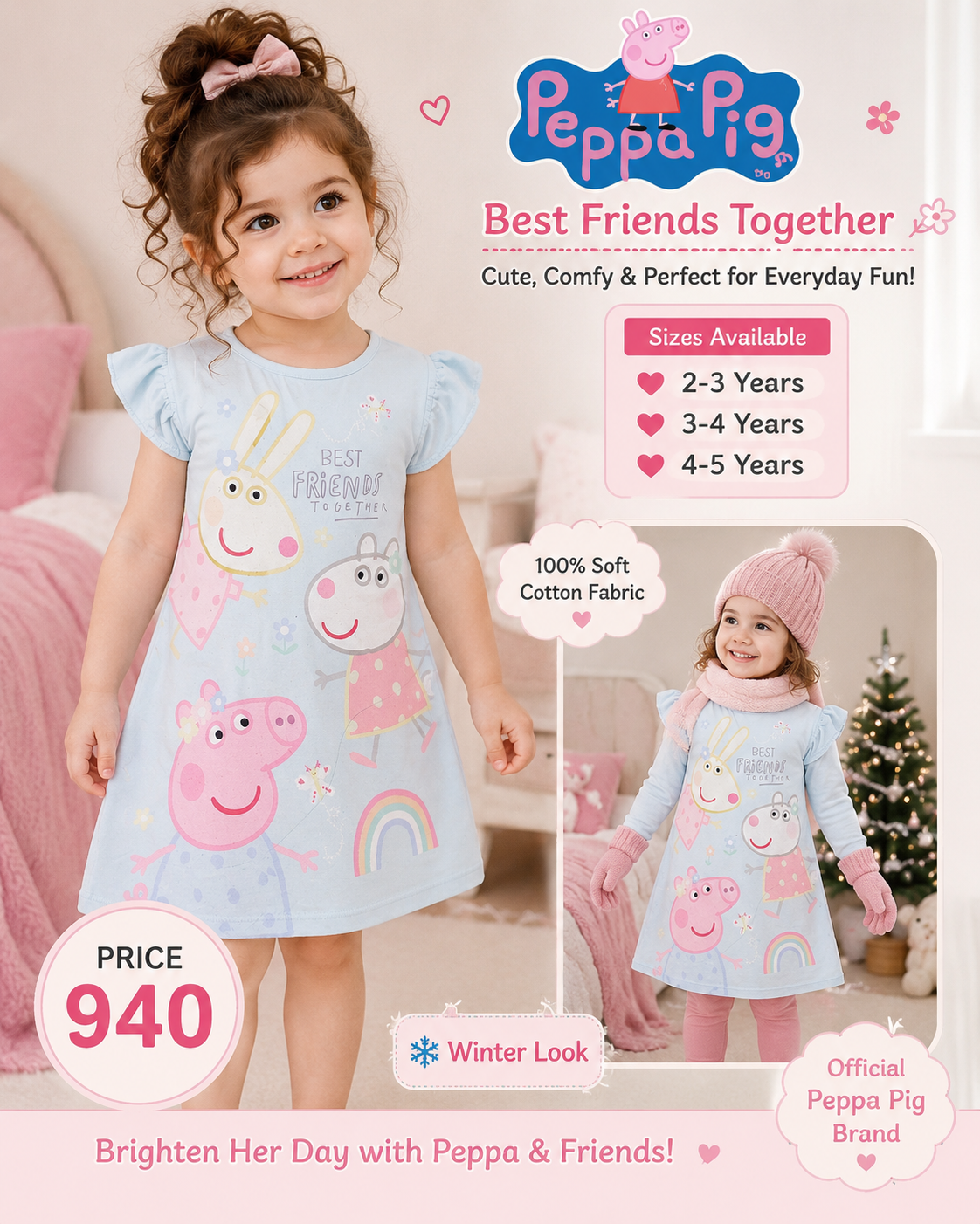 Peppa Pig Girls Frock 🩷