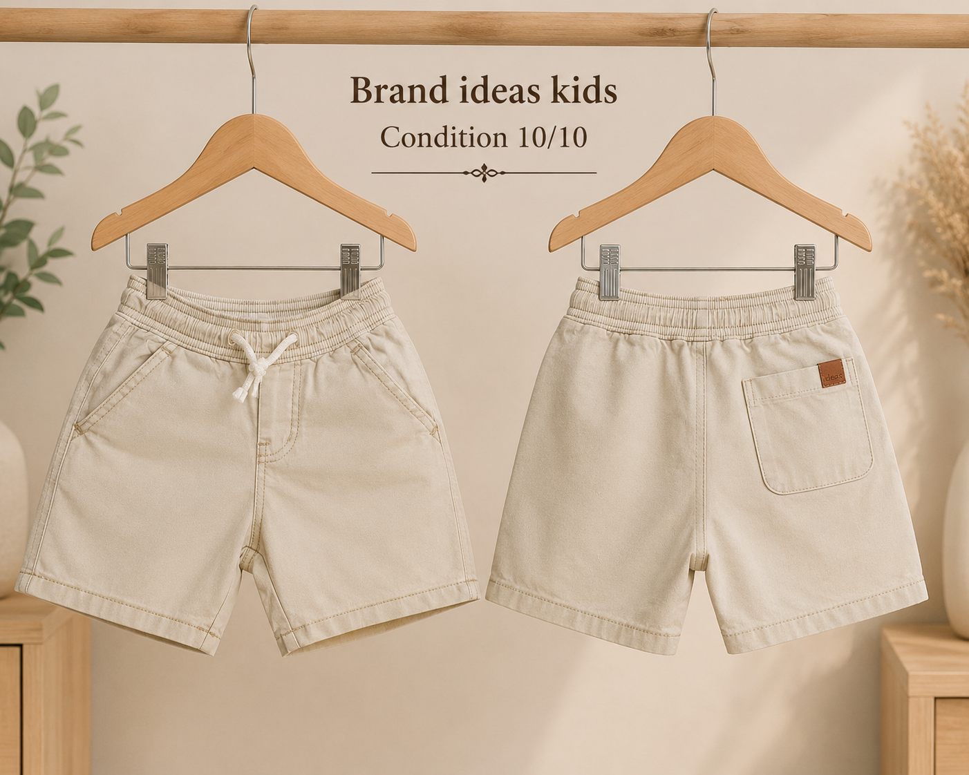 Ideas Kids Boys Beige Cotton Shorts | Condition 10/10