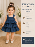 Cikicoko Ruffle Denim Dress – Girls | Premium Preloved