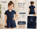 Cat & Jack Girls’ Navy Blue Polo Shirt Dress