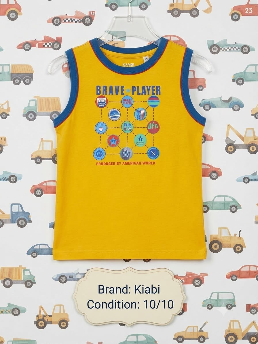 KIABI Boys Yellow Sleeveless Tank Top | Condition 10/10