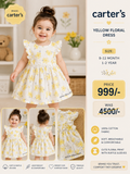 Carter’s Yellow Floral Dress for Baby Girls | 10/10 Condition
