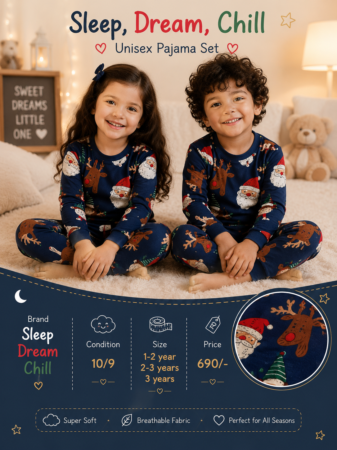 Sleep Dream Chill – Unisex Christmas Pajama Set
