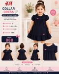 H&M Girls Navy Blue Collar Dress