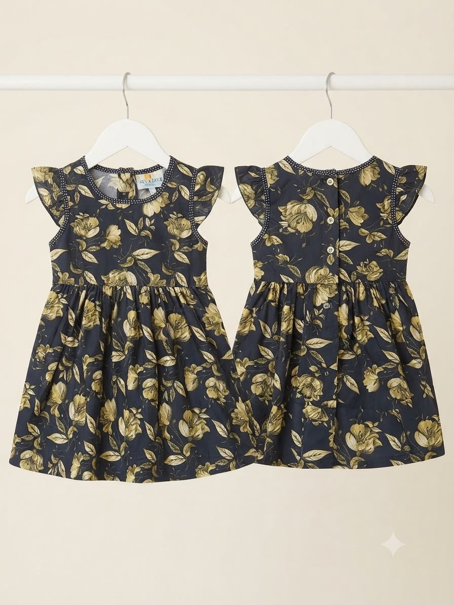Jumping Bear black  Floral Girls Dress | Unused with Tag