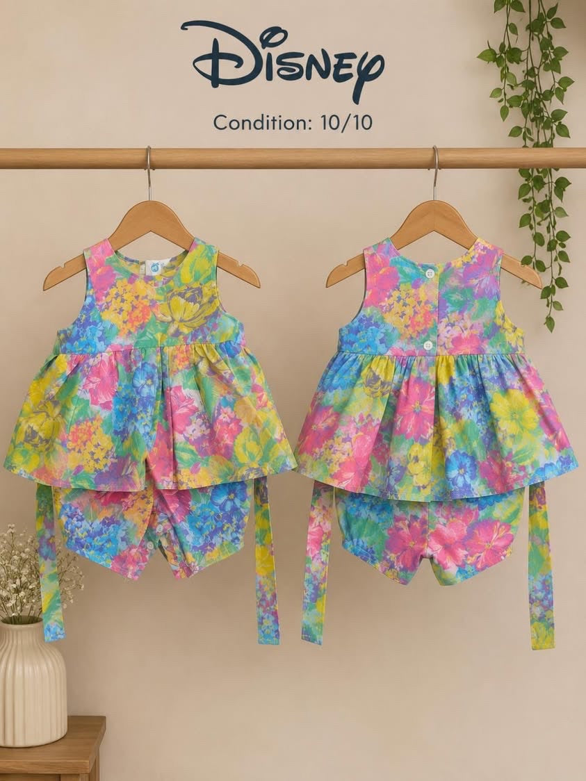 Disney Girls Floral Top & Shorts Set | Condition 10/10
