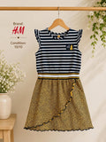 H&M Girls Striped & Leopard Print Dress | Condition 10/10