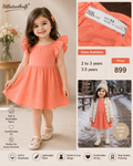 Zara Kids Coral Ruffle Sleeve Frock