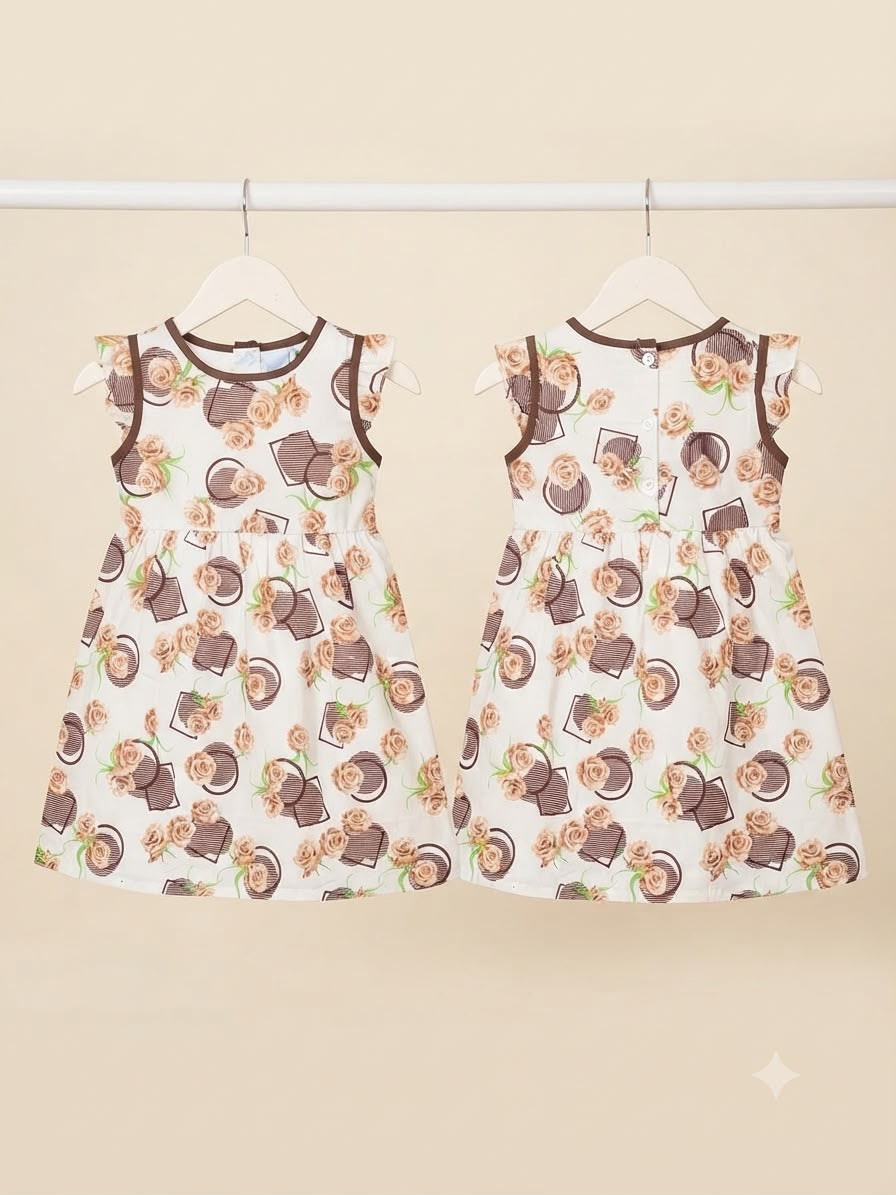 Jumping Bear White Floral Girls Dress | Unused with Tag
