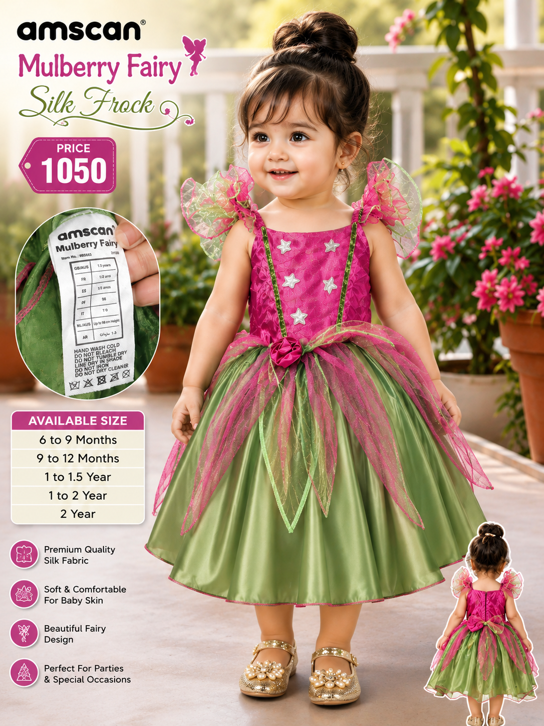 Amscan Mulberry Fairy Girls Silk Frock