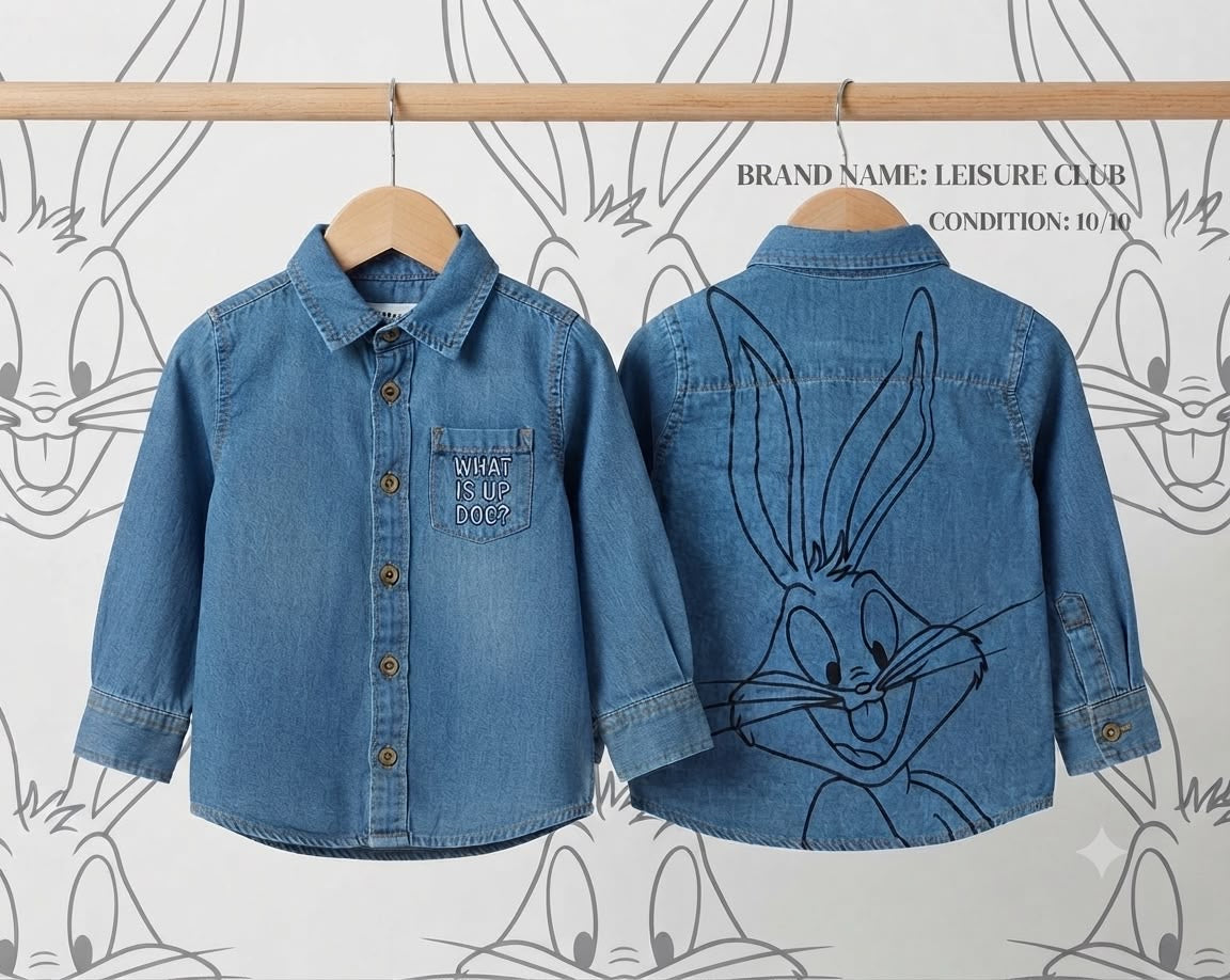Kids Blue Denim Button-Up Shirt