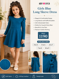 Girls Blue Long Sleeve Dress