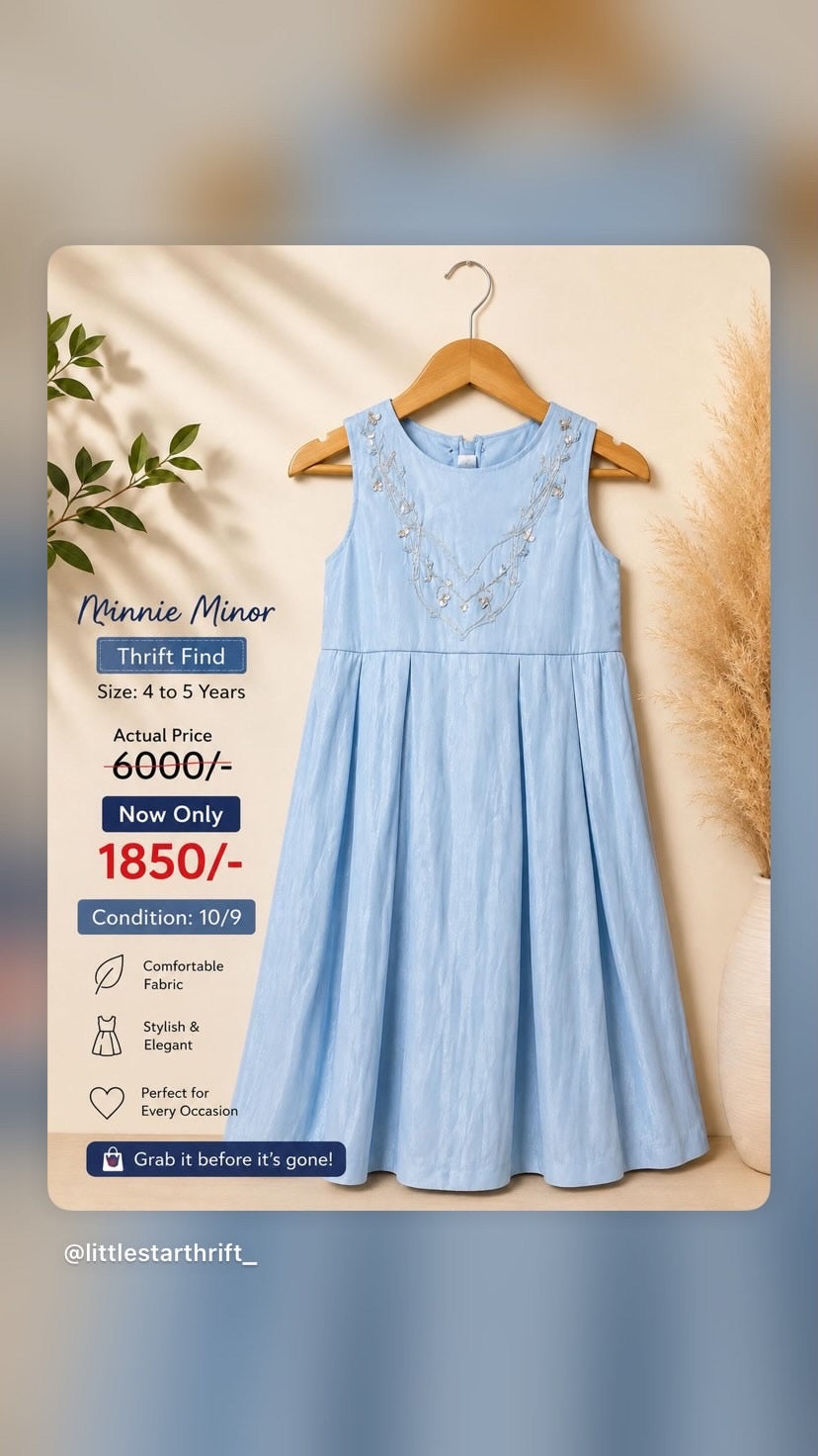 Original Minnie Minors Long Frock – 4–5 Years | Premium Preloved Dress