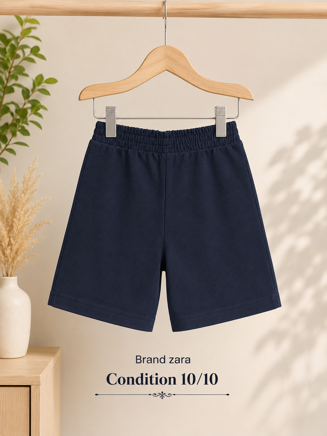 ZARA Boys Navy Cotton Shorts | Condition 10/10
