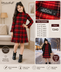 CIDDdA Girls Red Check Winter Frock
