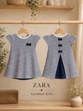 ZARA Girls Navy Striped Dress | Condition 10/10