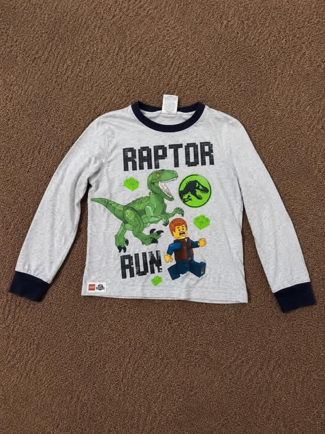 Dinosaur Graphic Long Sleeve Cotton Tee – Unisex Kids