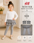 H&M Girls Winter Skirt Attached Leggings – Grey