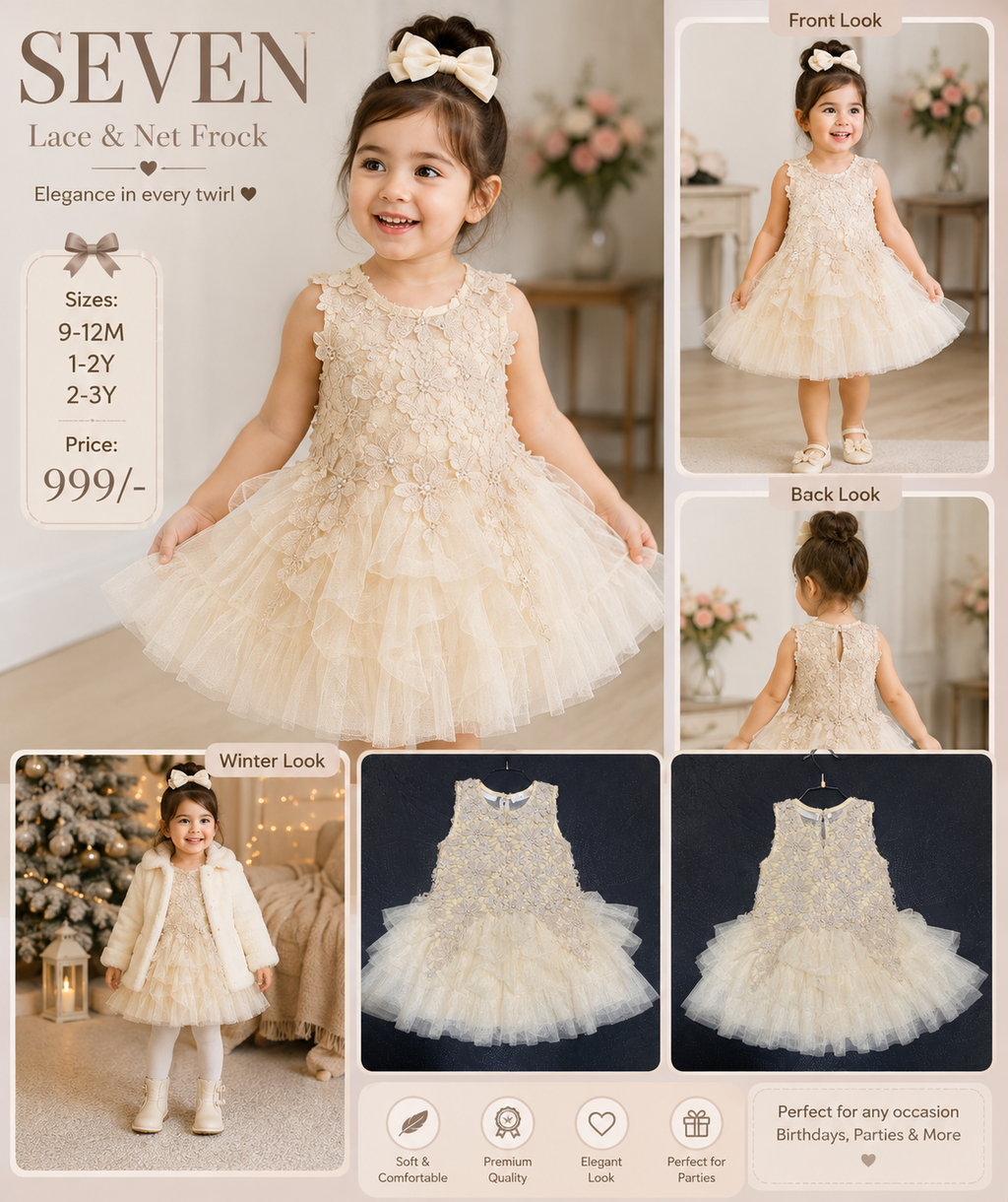 SEVEN Girls Lace & Net Party Frock