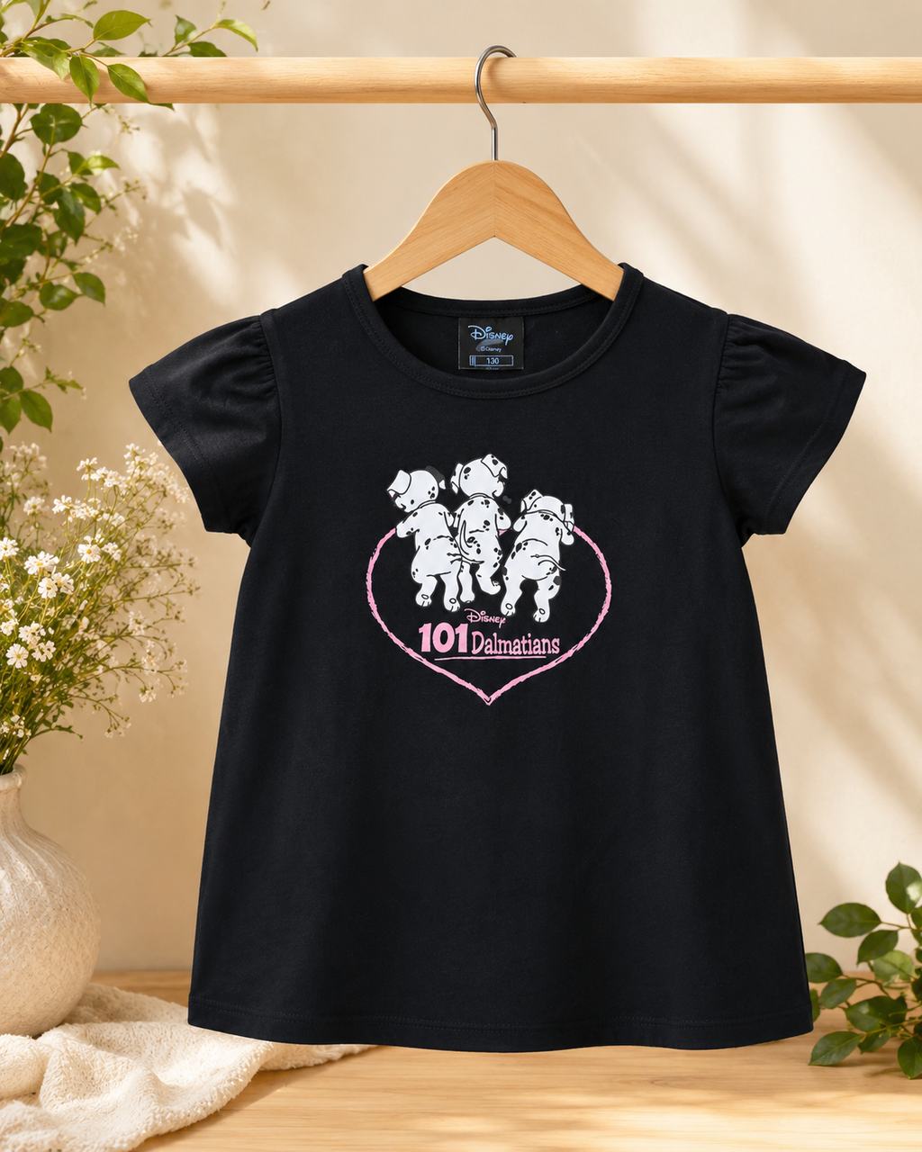 Original Disney Black 3 Dogs Print Kids T-Shirt – Size 3 to 4 Years | Premium Preloved