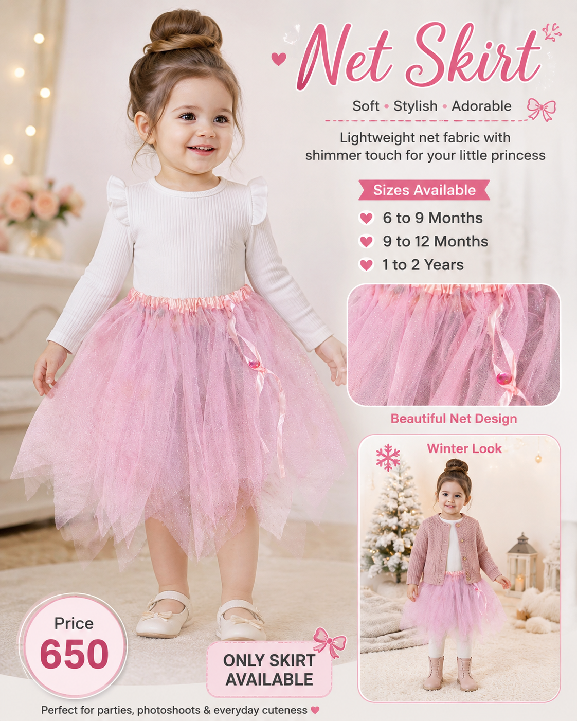 Pink Net Skirt – Girls