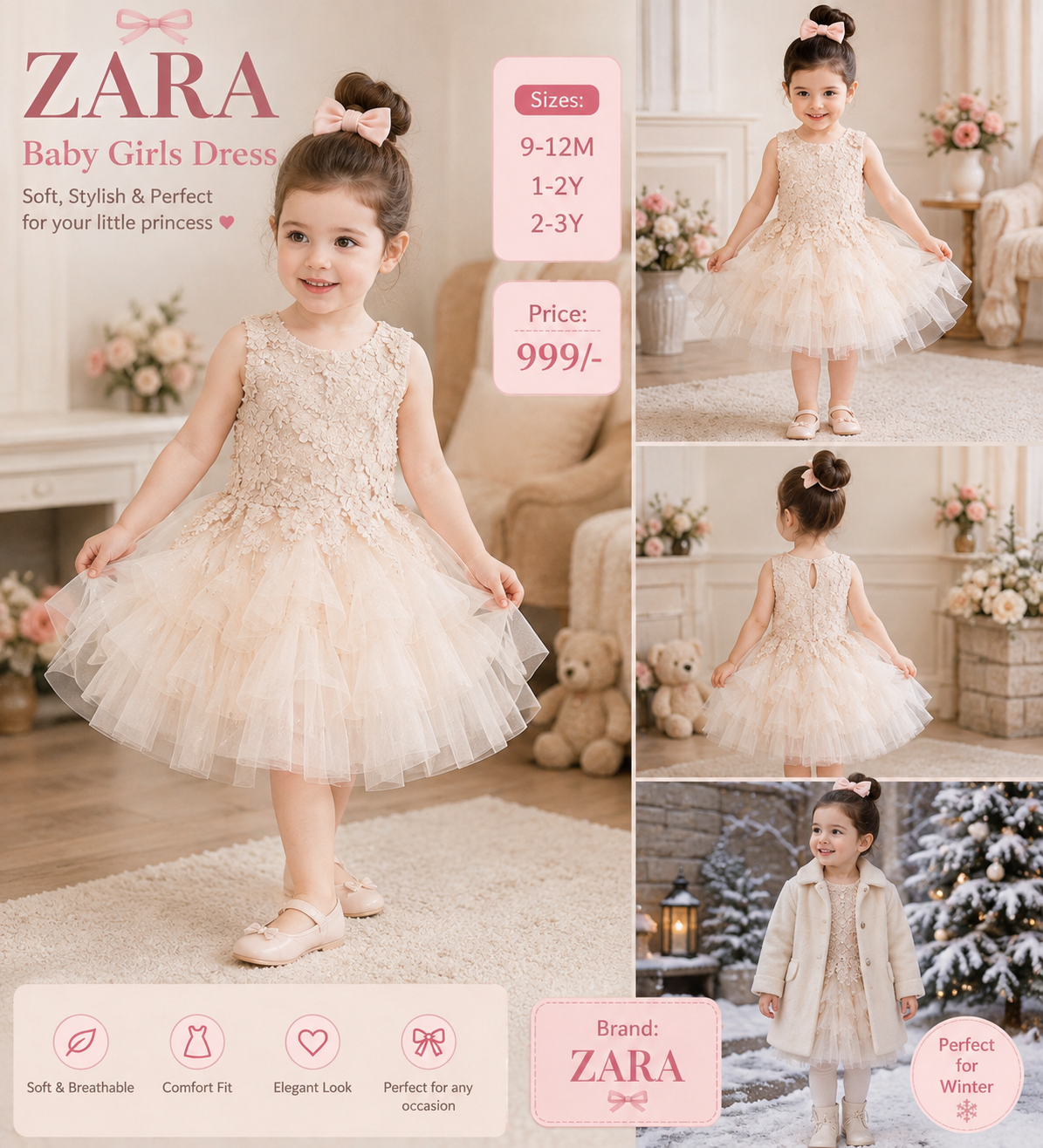 SEVEN Girls Lace & Net Party Frock