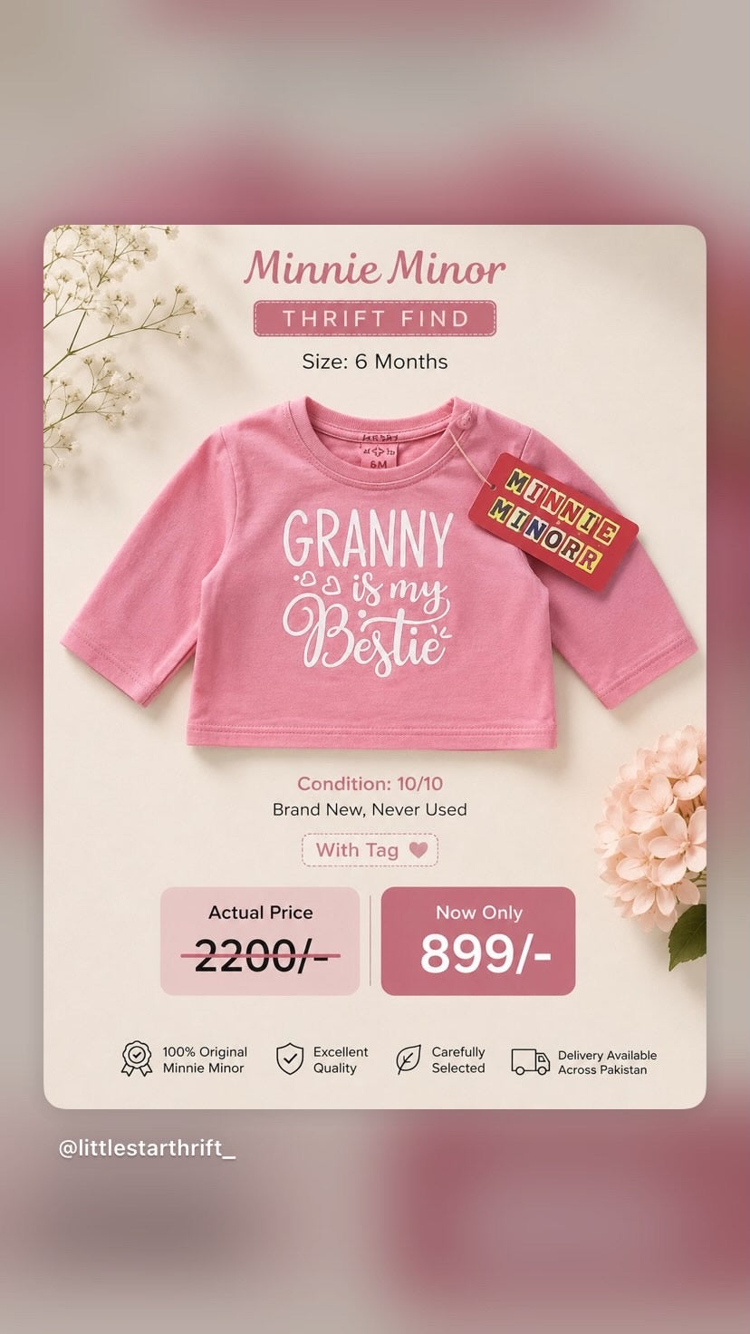 Original Minnie Minors Baby Shirt – 6 Months | Brand New with Tag