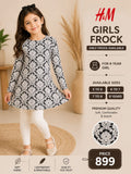 H&M Girls Printed Full Sleeve Frock