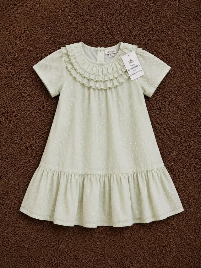 OUTFITTERS Girls Mint Green Frill Dress | Condition 10/10