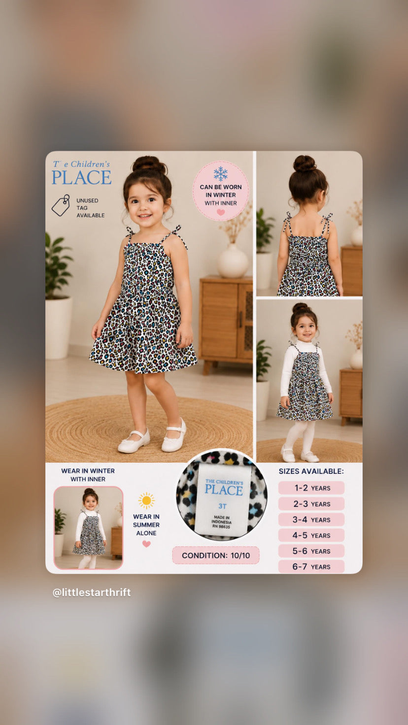 The Children’s Place Leopard Print Girls Dress | Unused Tag | Summer & Winter Wear