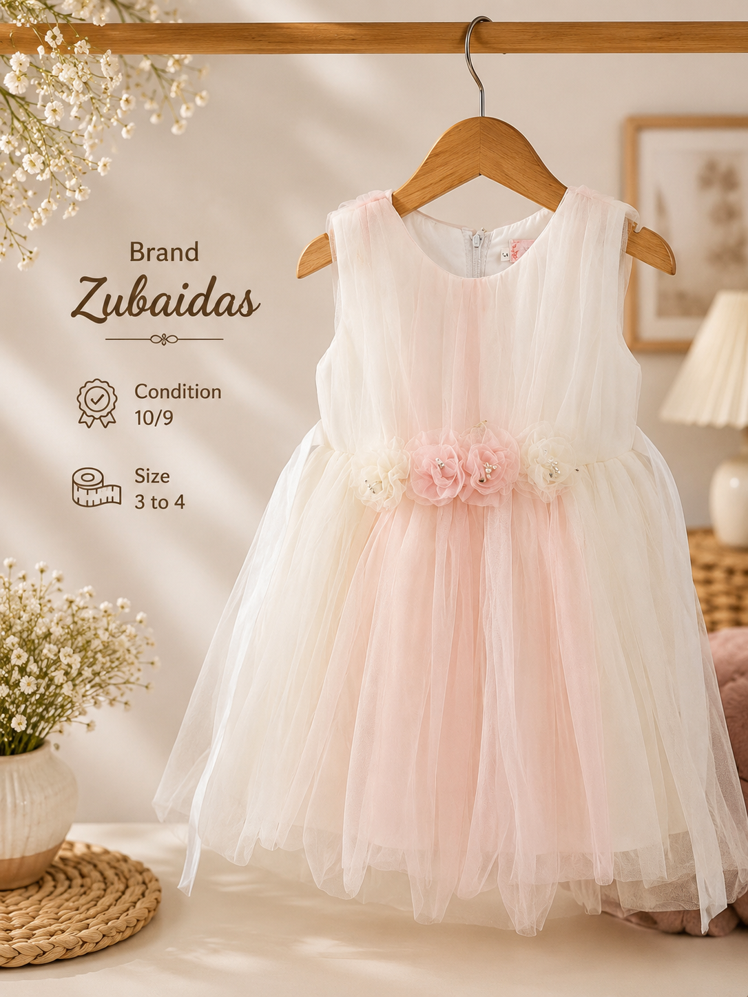 Zubaidas Girls Frock – Size 3–4 Years | Preloved | Excellent Condition (9/10)
