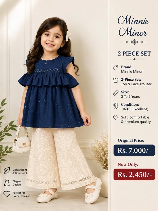 Minnie Minors Girls 2-Piece Outfit – Size 5–6 Years | Premium Condition