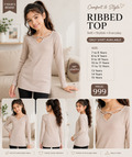 Girls Ribbed Stylish Cutout Top